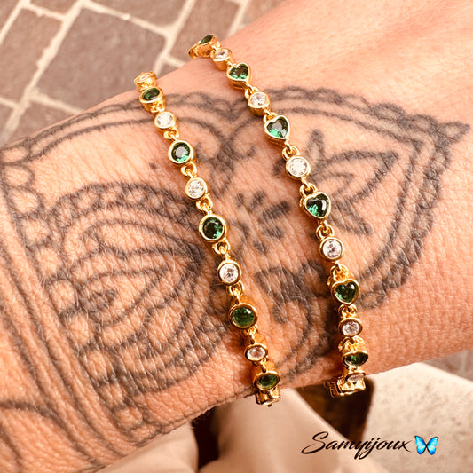 Bracciale con zirconi verdi - by Samyijoux