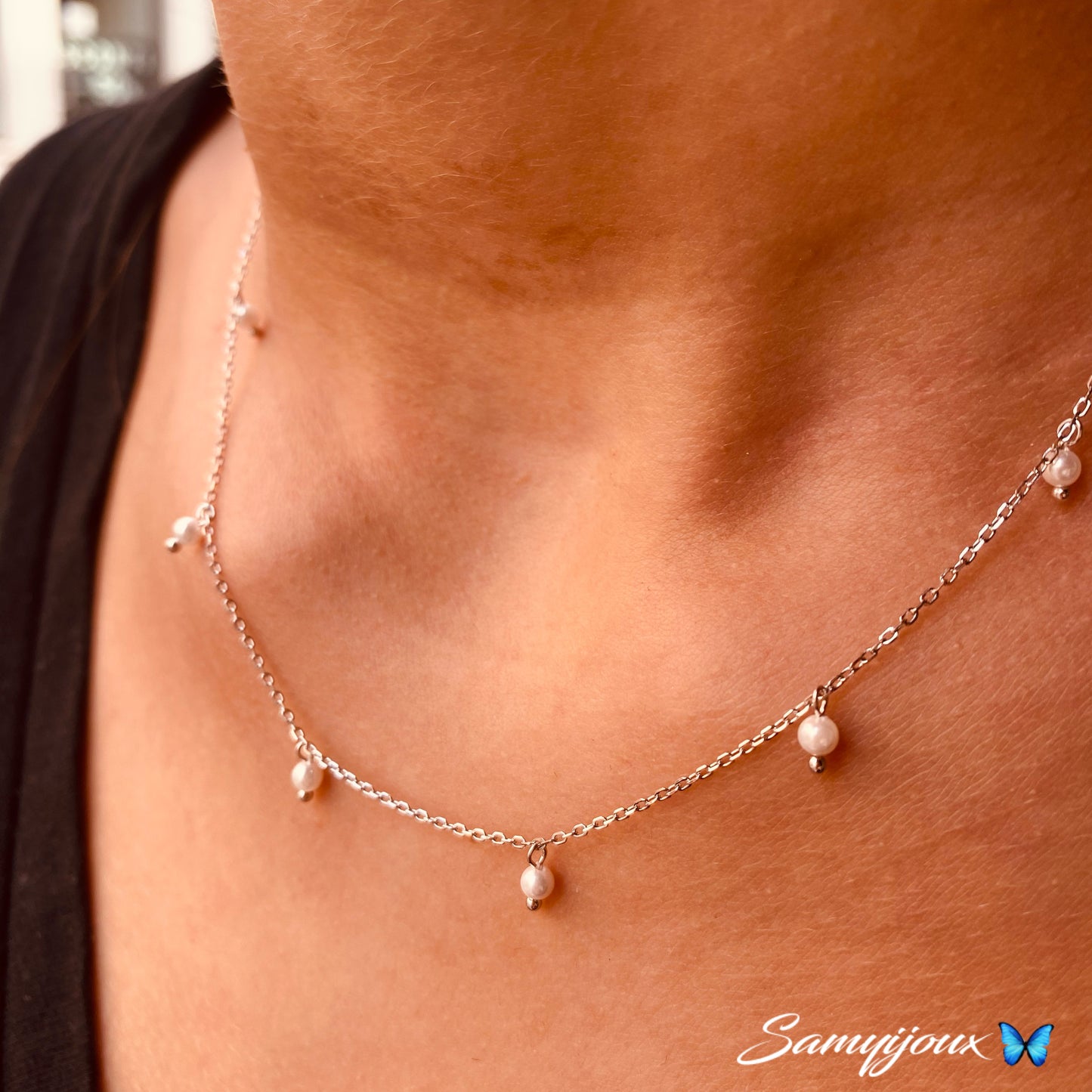 Collana Chocker perle pendenti - by Samyijoux